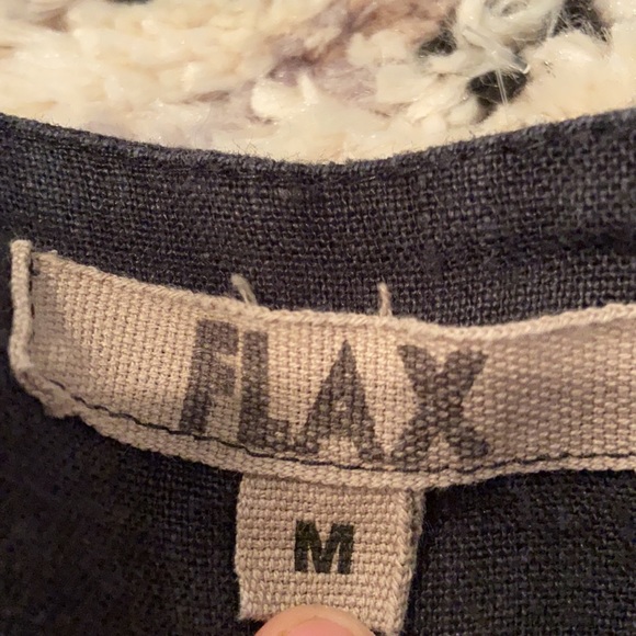 Flax 100% Linen Grey Button Down Top - Picture 2 of 3